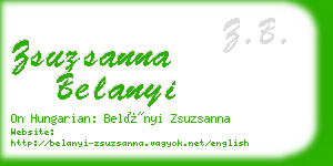 zsuzsanna belanyi business card